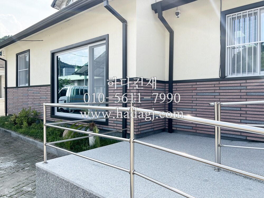 모노타일 롱브릭 500x45x17T 레드, 블랙포인트시공 / 하다건재 와이드벽돌 시공사례