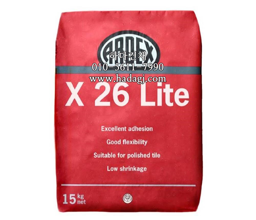 X26 라이트 고탄성 타일&스톤접착제 화이트 / 하다건재 아덱스