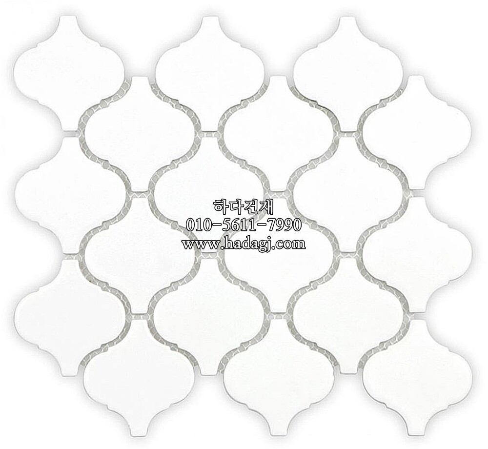 랜턴 모자이크타일 74x78x4T 화이트 무광 / 하다건재