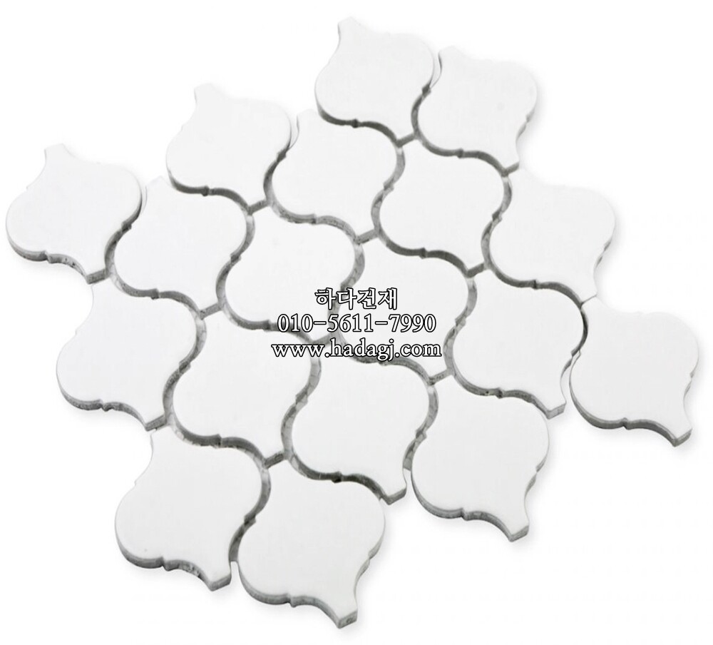 랜턴 모자이크타일 74x78x4T 화이트 무광 / 하다건재