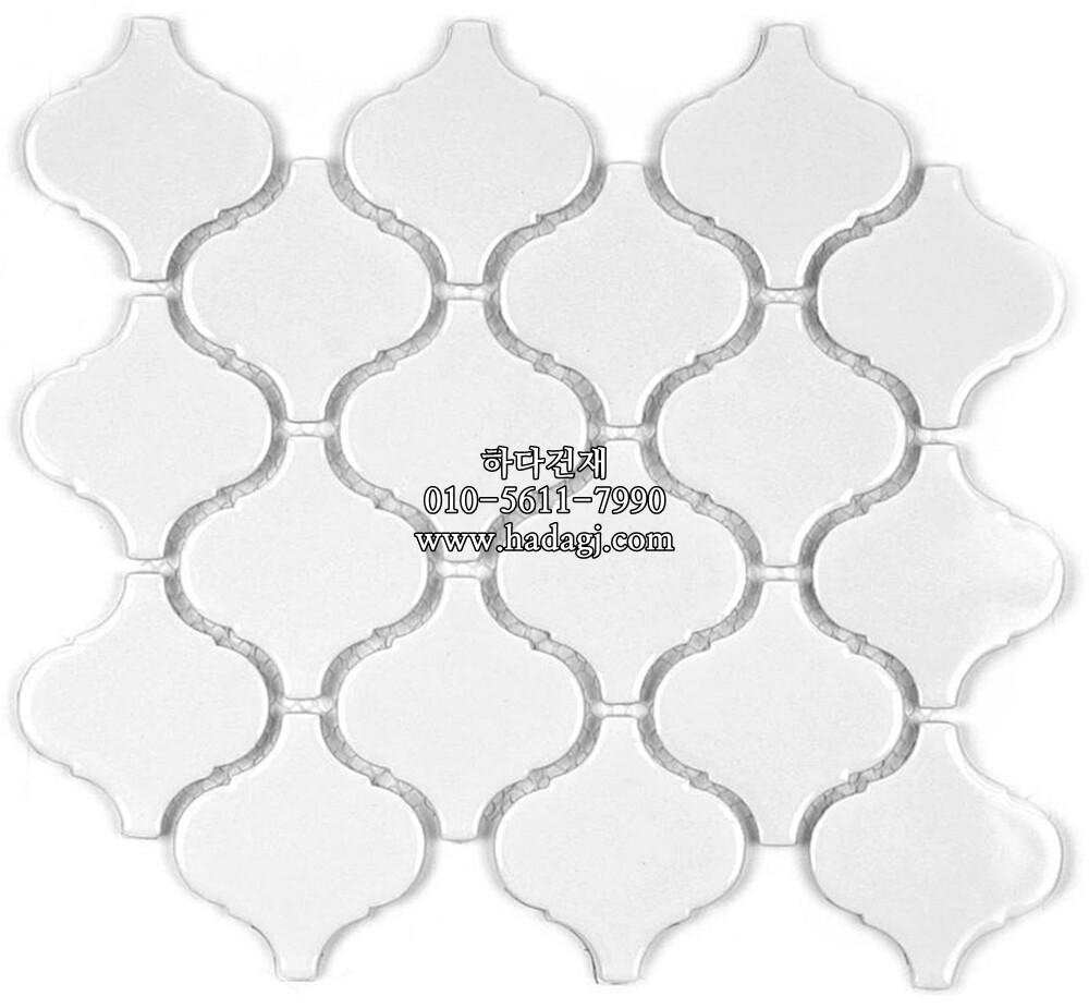 랜턴 모자이크타일 74x78x4T 화이트 유광 / 하다건재