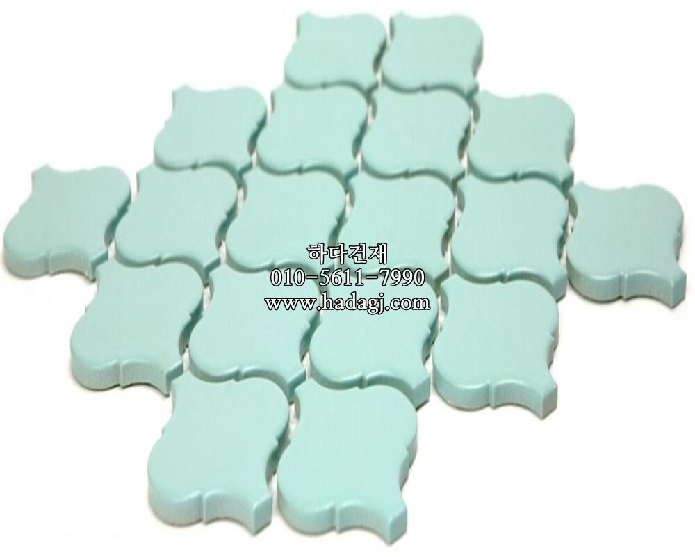  랜턴 모자이크타일 74x78x4T 민트 무광 / 하다건재