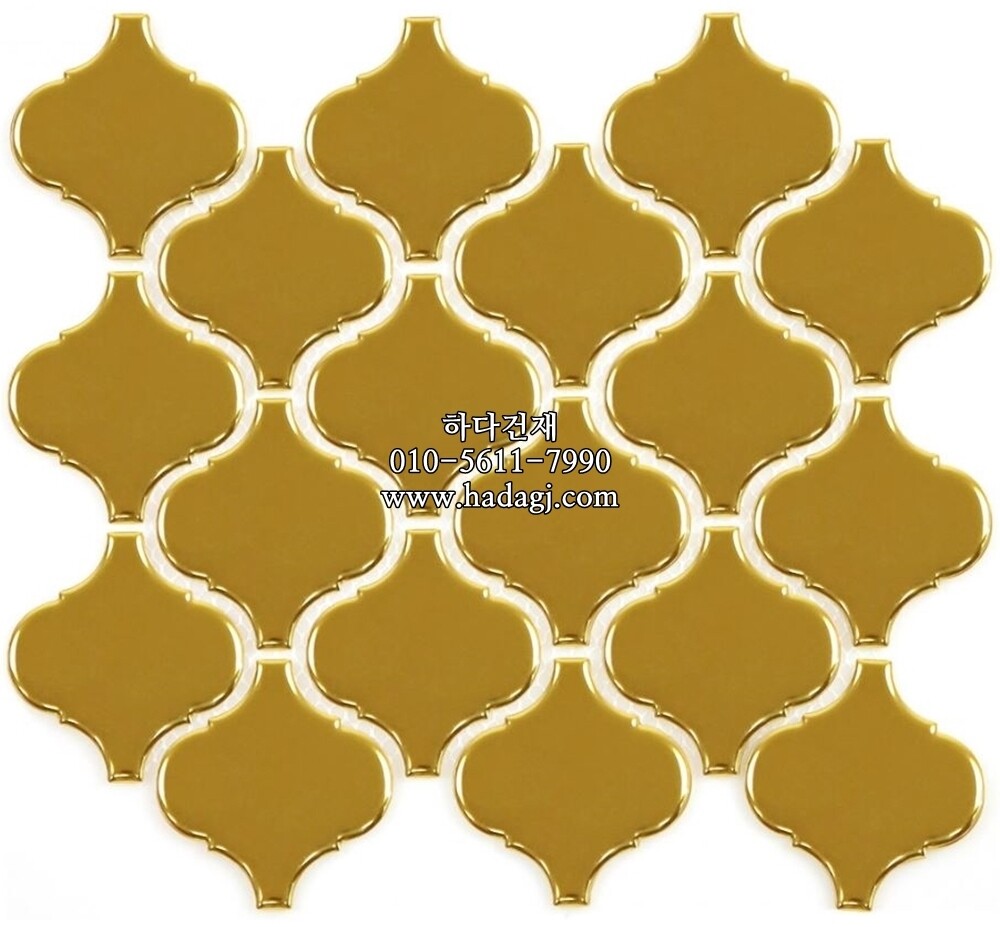 랜턴 모자이크타일 74x78x4T 골드 유광 / 하다건재