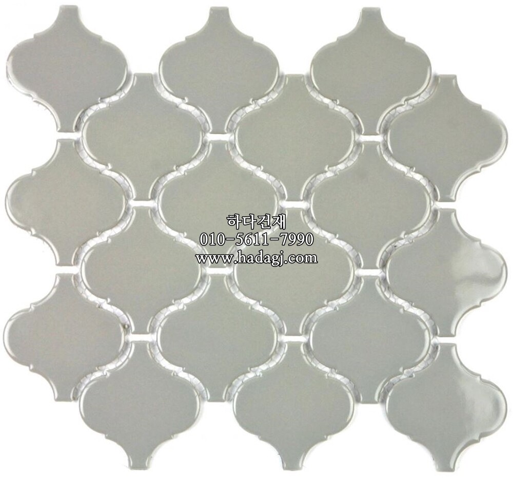 랜턴 모자이크타일 74x78x4T 라이트그레이 유광 / 하다건재