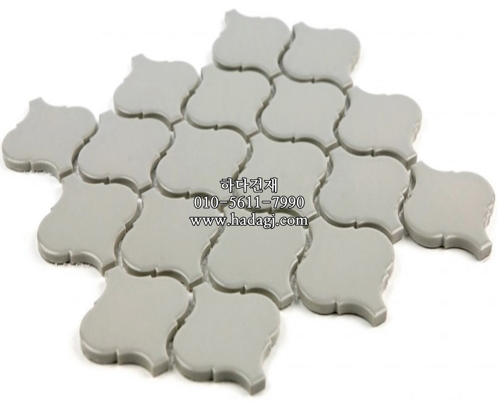 랜턴 모자이크타일 74x78x4T 라이트그레이 유광 / 하다건재