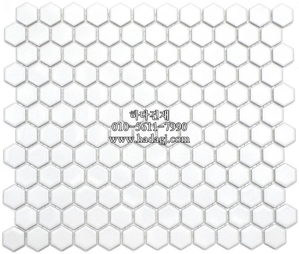 육각 모자이크타일 23x27x4T 화이트 무광