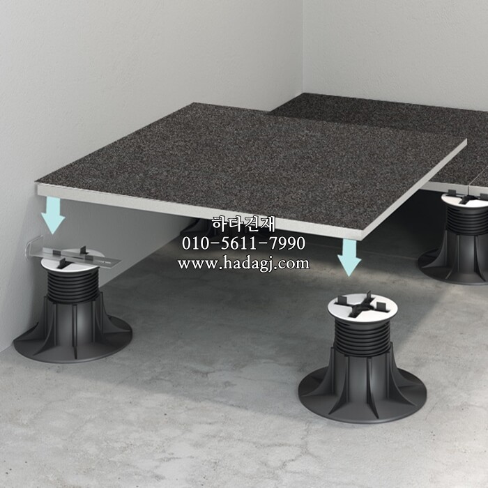 페데스탈을 활용하여 건식시공 가능합니다. / 하다건재