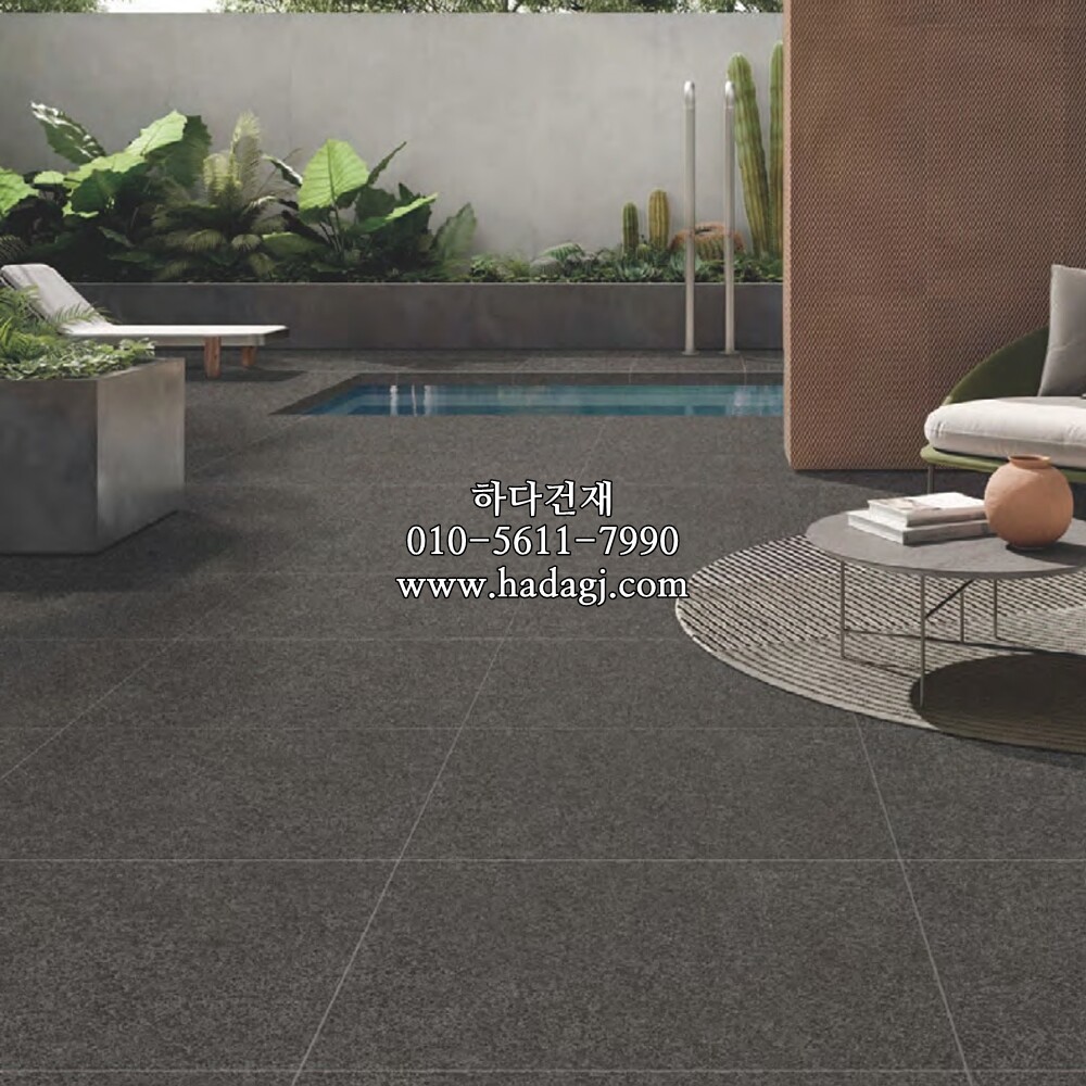세라믹데크 무어스톤 600x600x20T 네로 MOORSTONE 페데스탈타일 / 하다건재