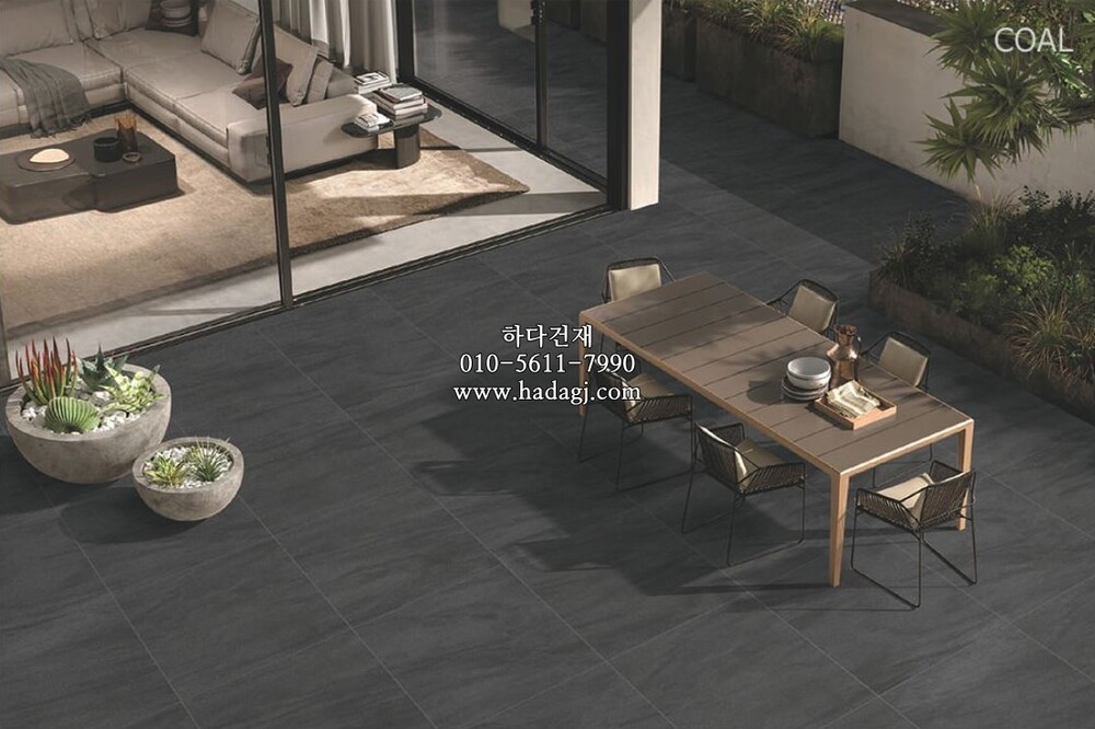 세라믹데크 라군 600x600x20T 차콜 LAGOON 페데스탈타일 / 하다건재