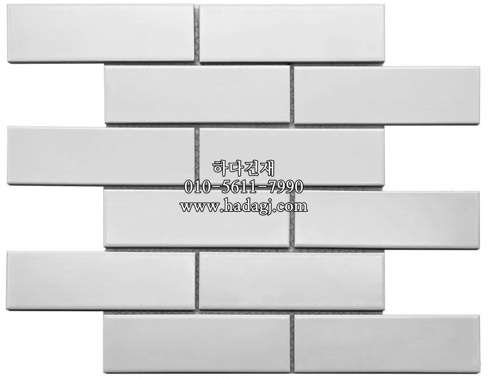 직각 모자이크타일 격자 45x145x5T 화이트 무광 / 하다건재