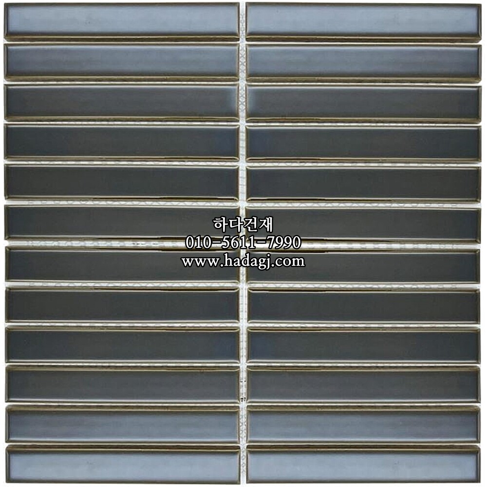 직각 모자이크타일 22x145x5T 올리브 유광 / 하다건재