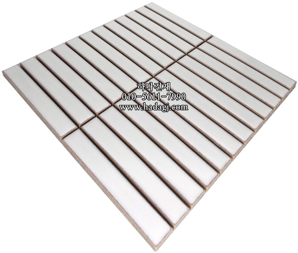 직각 모자이크타일 22x145x5T 밀크 유광 / 하다건재