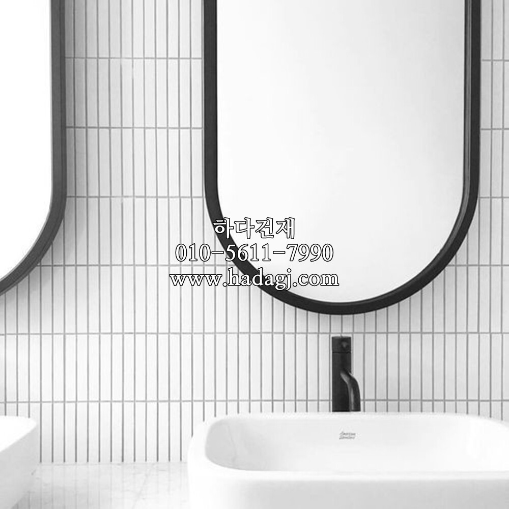 직각 모자이크타일 22x145x5T 화이트 무광 / 하다건재