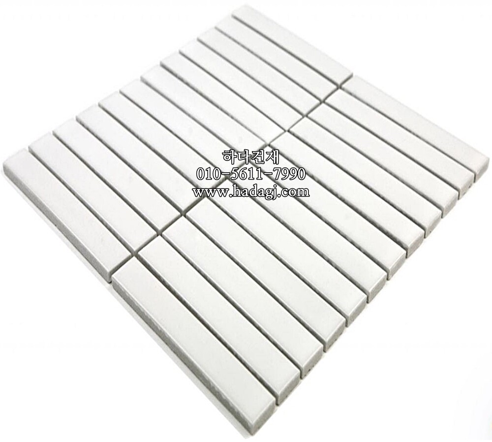 직각 모자이크타일 22x145x5T 화이트 유광 / 하다건재