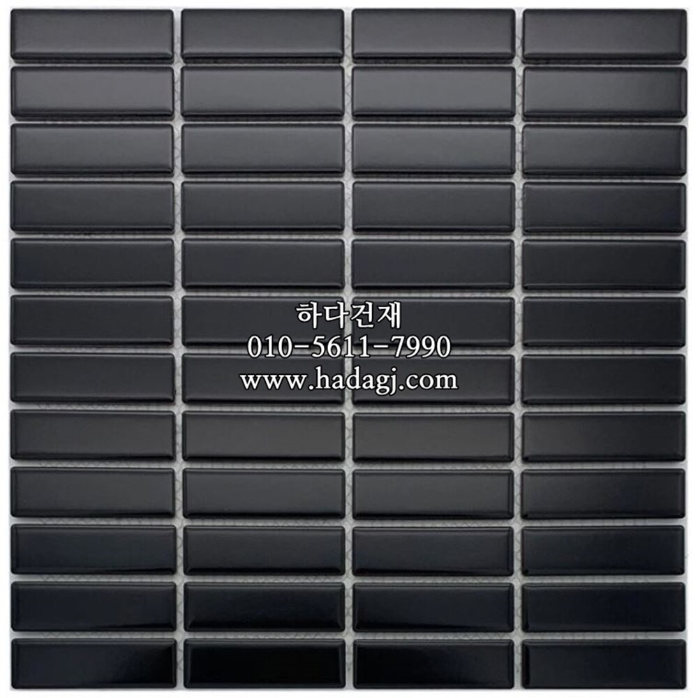 직각 모자이크타일 22x72x6T 블랙 무광