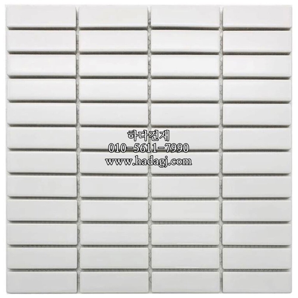 직각 모자이크타일 22x72x6T 화이트 무광