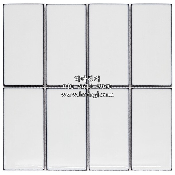 직각 모자이크타일 68x136x6.5T 밀크 유광 / 하다건재