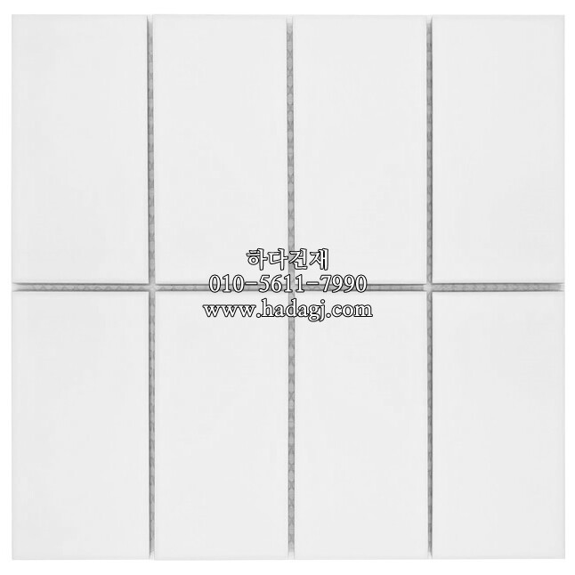직각 모자이크타일 68x136x6.5T 화이트 무광 / 하다건재