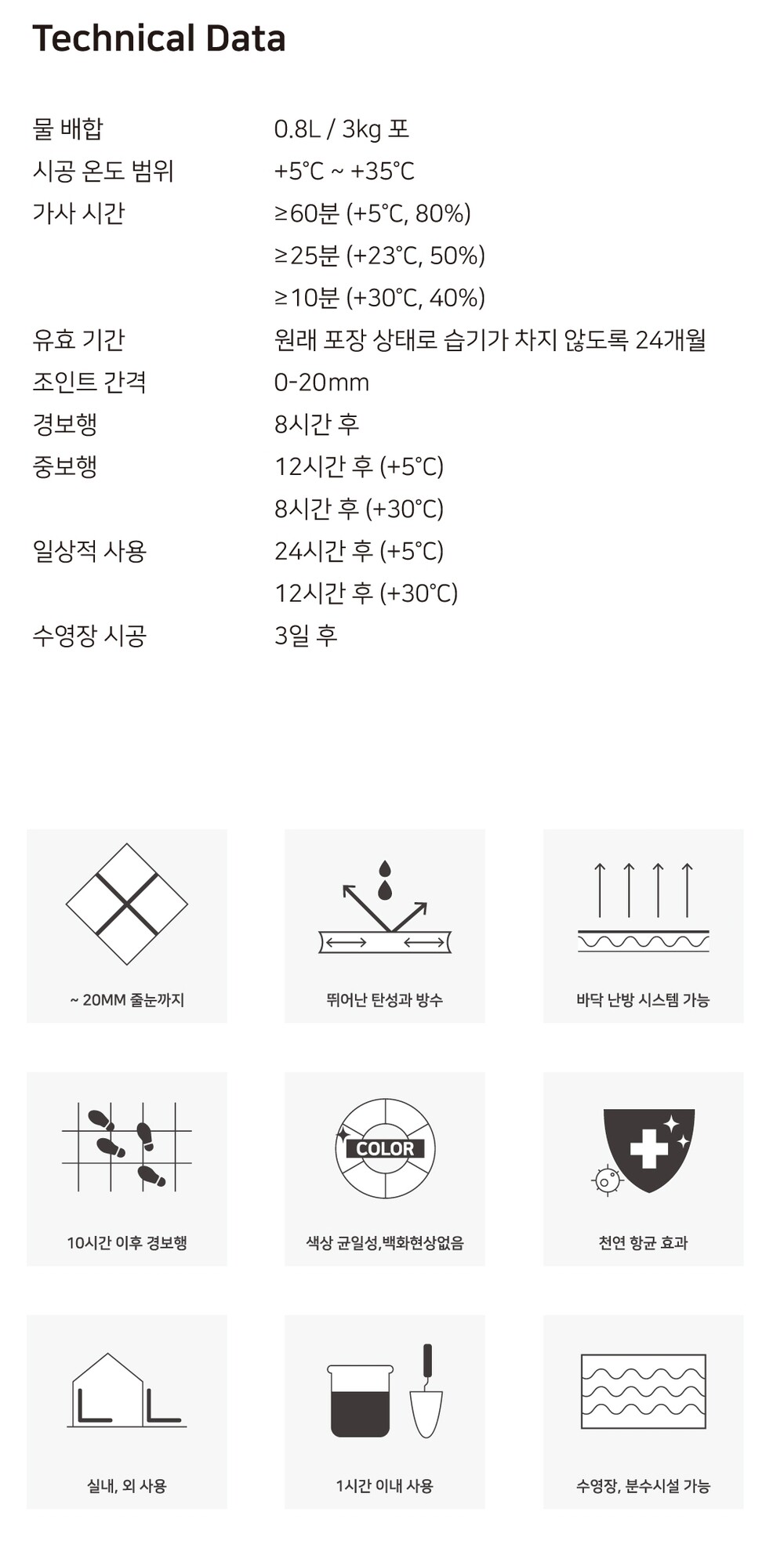 케라콜 푸가벨라 컬러메지 줄눈시멘트 3kg / 하다건재