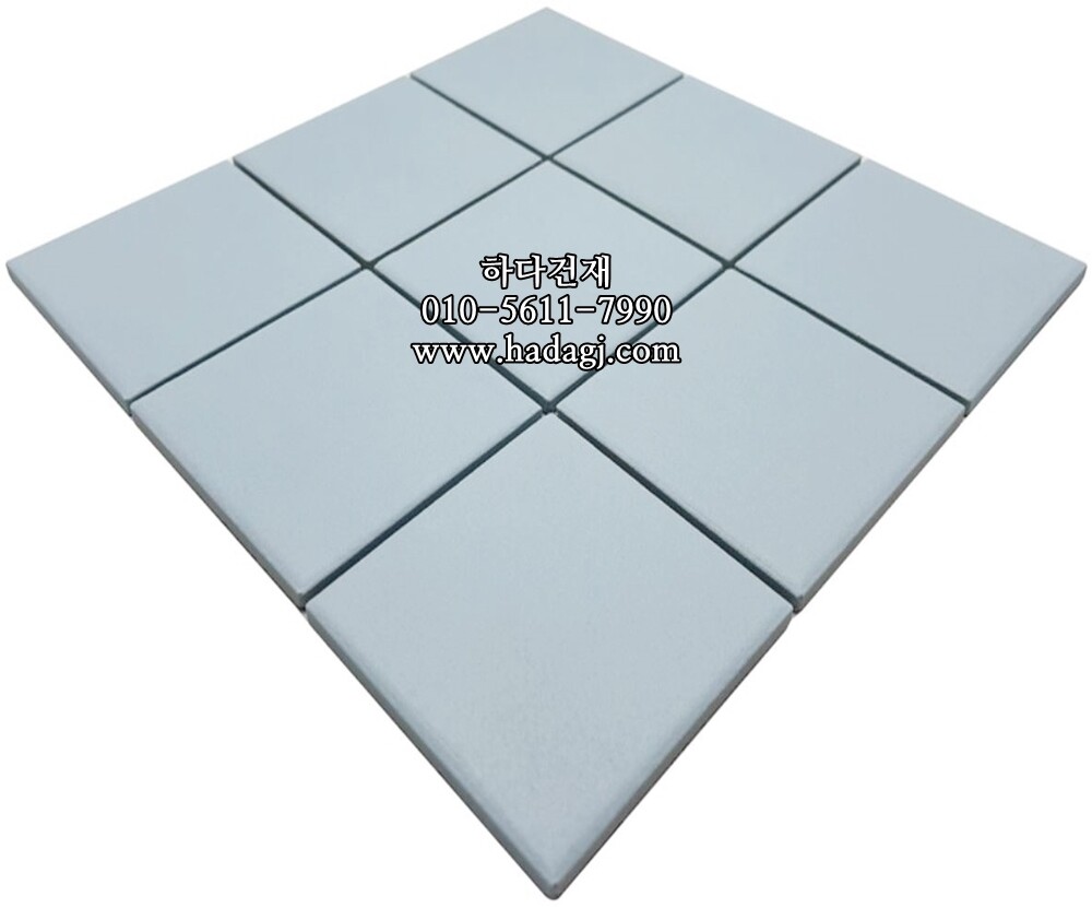 정각 모자이크타일 97x97x6T 스카이블루 논슬립 / 하다건재