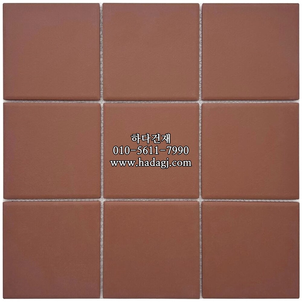 정각 모자이크타일 97x97x6T 로즈 논슬립 / 하다건재
