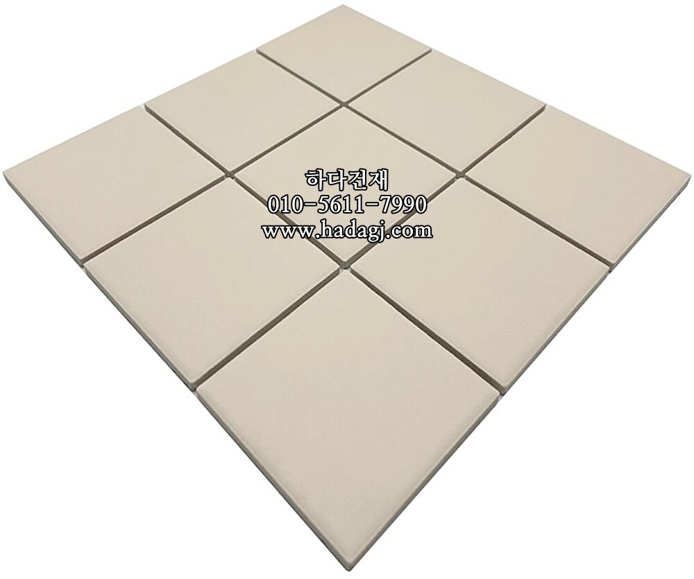 정각 모자이크타일 97x97x6T 아이보리 논슬립 / 하다건재