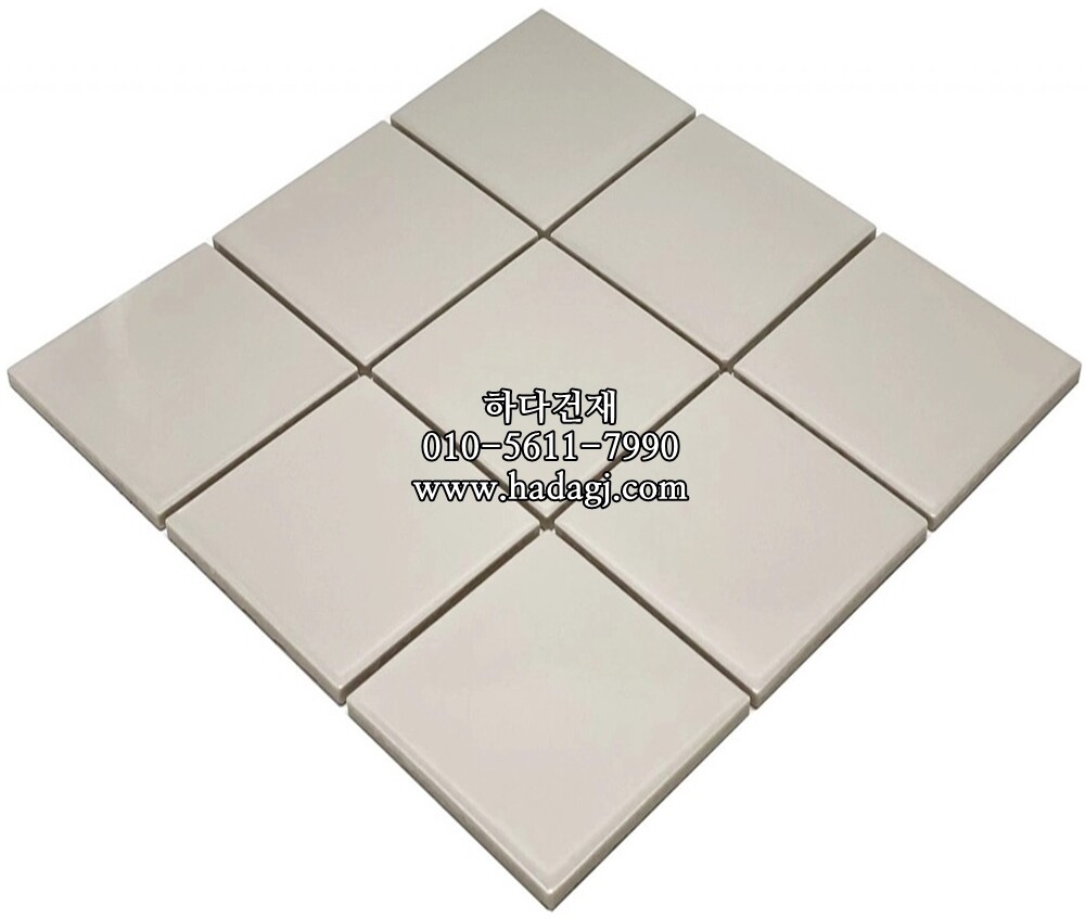 정각 모자이크타일 97x97x6T 크레용 유광 / 하다건재