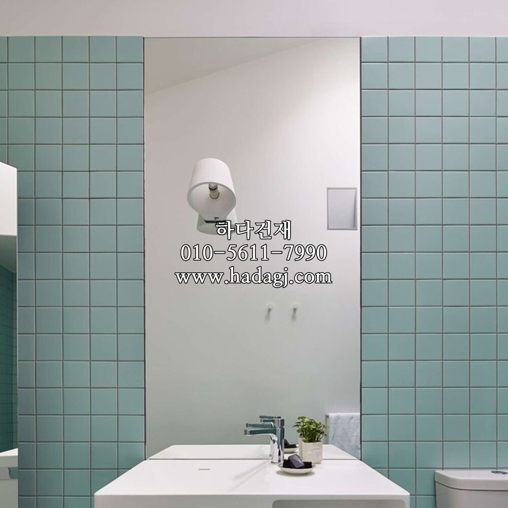 정각 모자이크타일 97x97x6T 민트 무광 / 하다건재