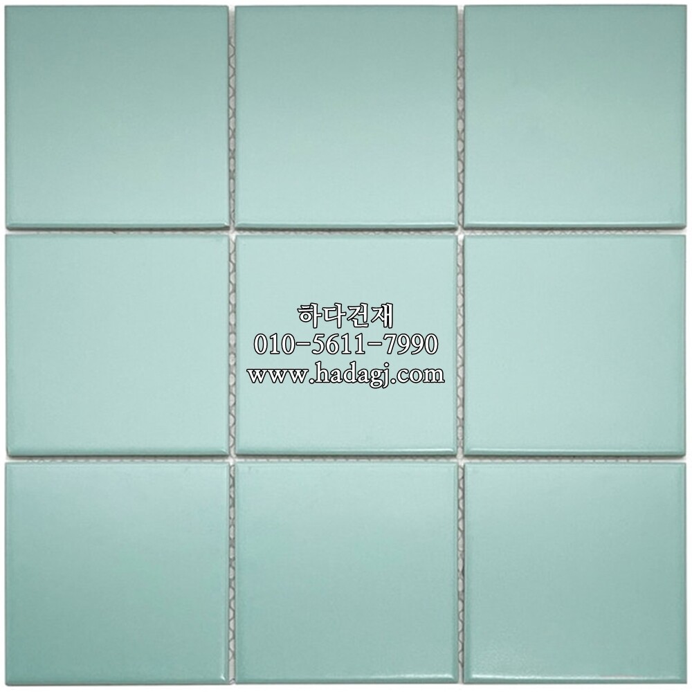 정각 모자이크타일 97x97x6T 민트 무광 / 하다건재