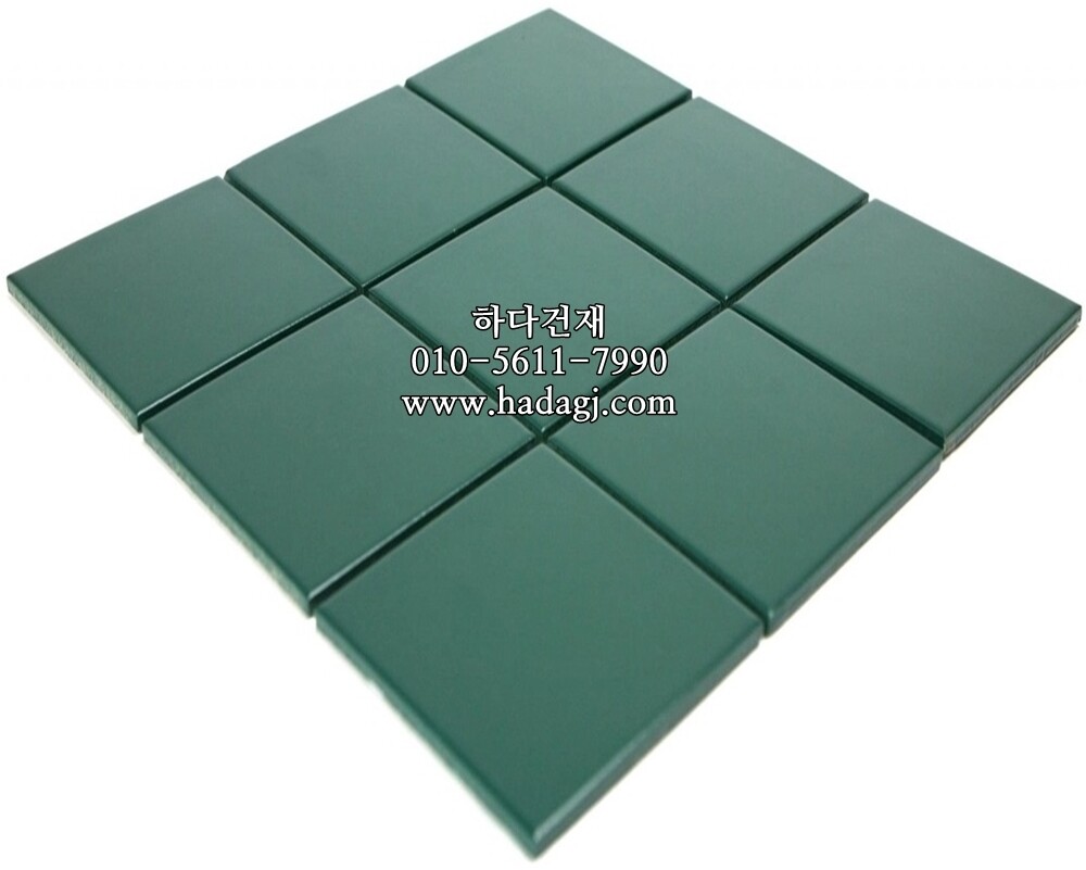 정각 모자이크타일 97x97x6T 그린 무광 / 하다건재