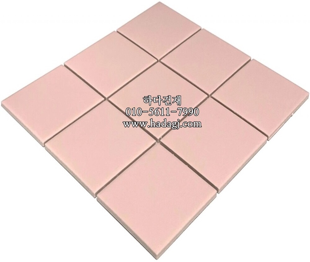 정각 모자이크타일 97x97x6T 핑크 무광 / 하다건재