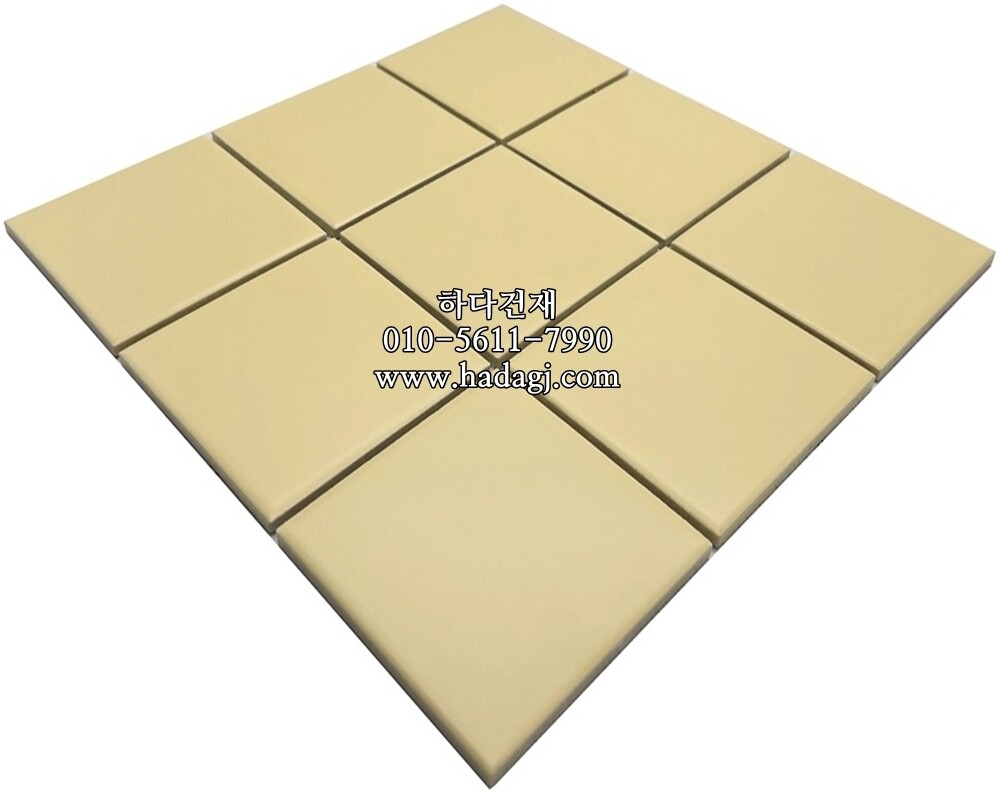 정각 모자이크타일 97x97x6T 버터 무광 / 하다건재