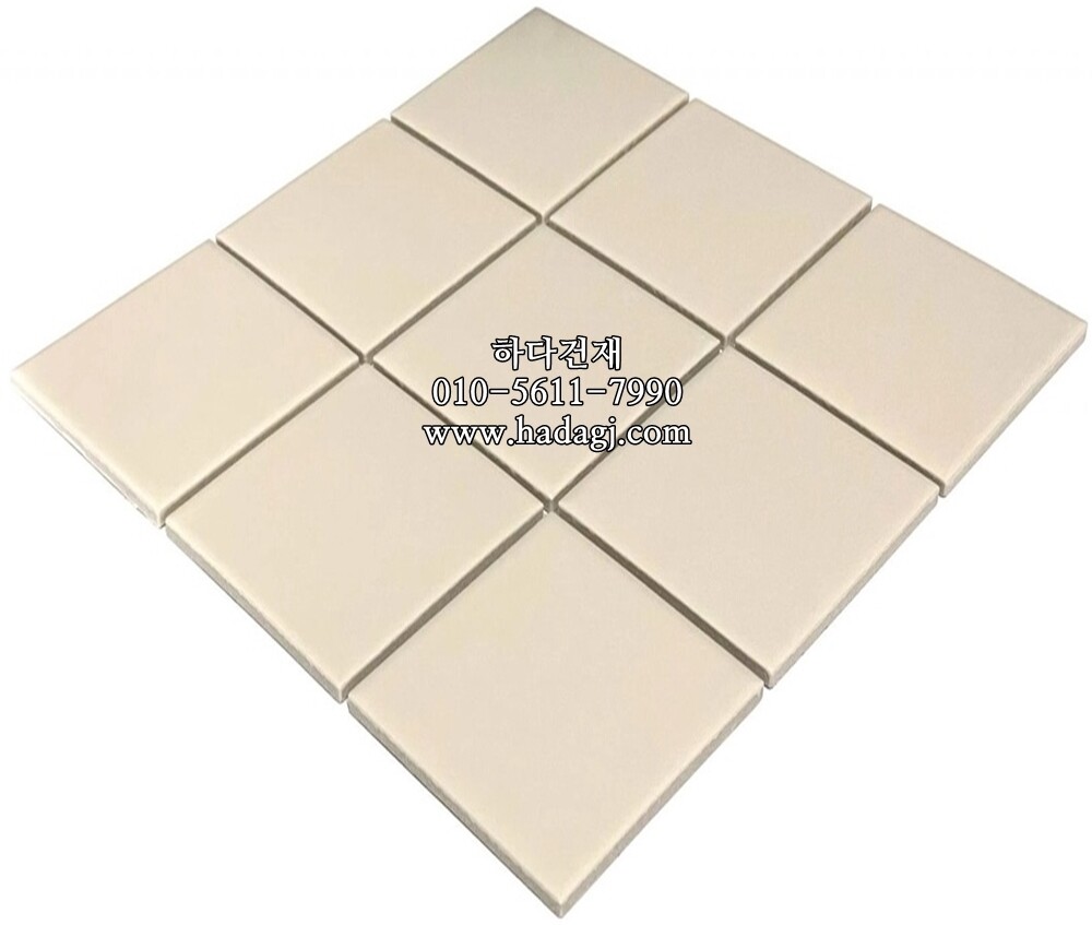 정각 모자이크타일 97x97x6T 아이보리 무광 / 하다건재