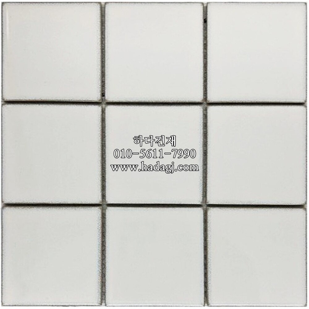 정각 모자이크타일 97x97x6T 밀크 유광 / 하다건재