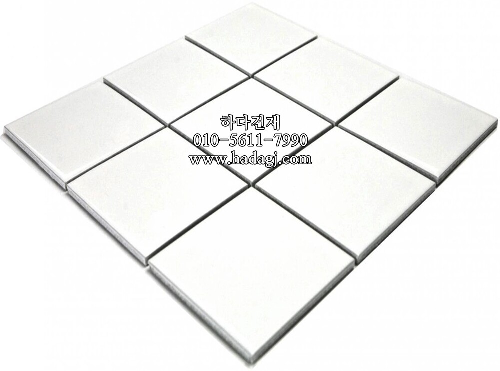 정각 모자이크타일 97x97x6T 화이트 무광 / 하다건재