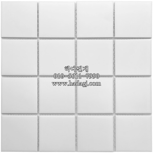 정각 모자이크타일 73x73x6T 화이트 무광 / 하다건재