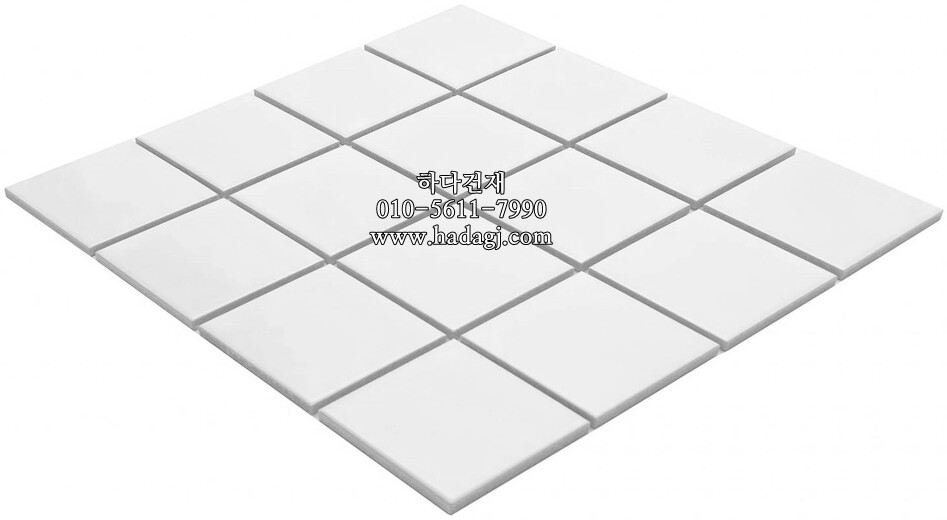 정각 모자이크타일 73x73x6T 화이트 무광 / 하다건재