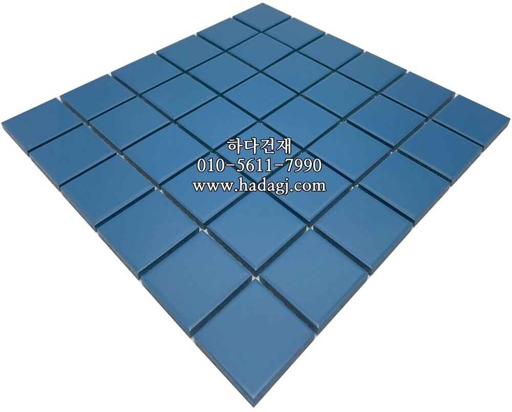 정각 모자이크타일 48x48x6T 아쿠아 무광 / 하다건재