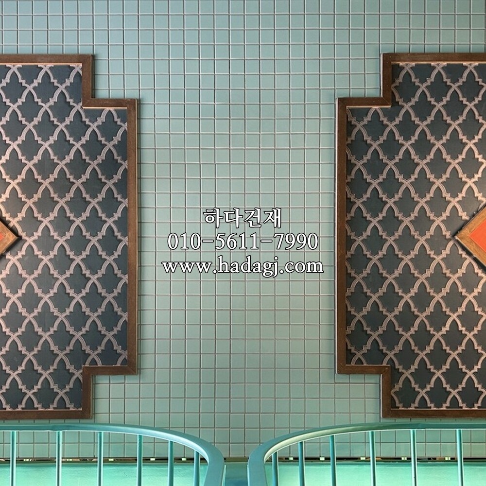 정각 모자이크타일 48x48x6T 민트 무광 / 하다건재