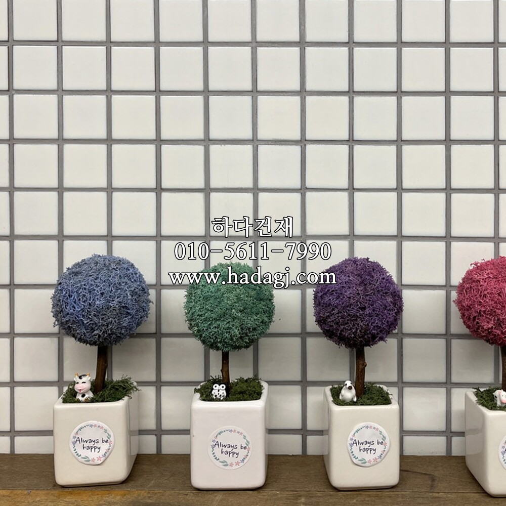 정각 모자이크타일 48x48x6T 밀크 유광 / 하다건재