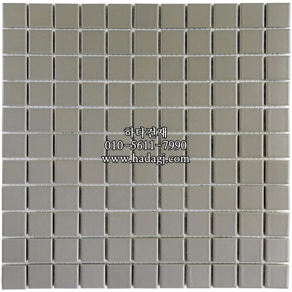 정각 모자이크타일 25x25x6T 그레이 무광 / 하다건재