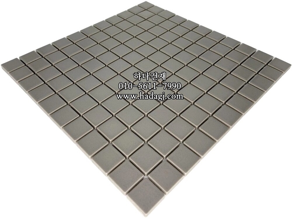 정각 모자이크타일 25x25x6T 그레이 무광 / 하다건재