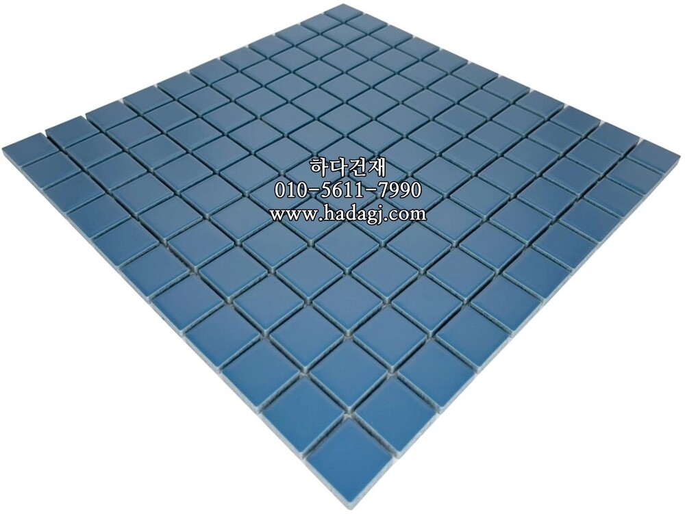 정각 모자이크타일 25x25x6T 아쿠아 무광 / 하다건재