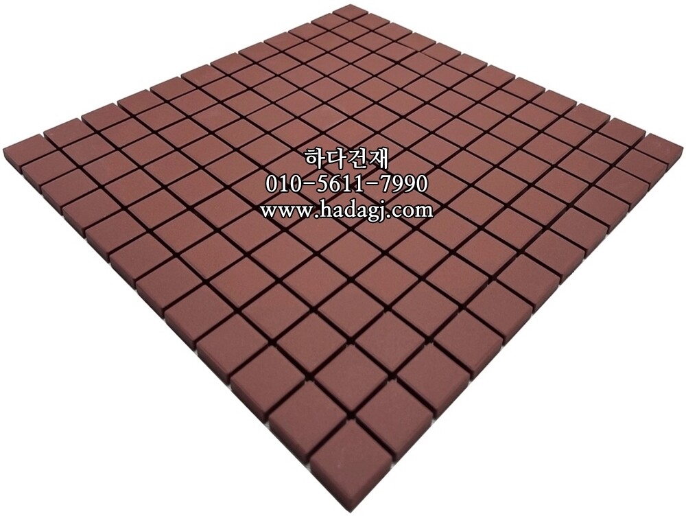 정각 모자이크타일 25x25x6T 버건디 논슬립 / 하다건재