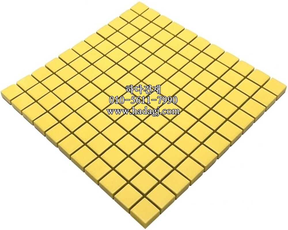 정각 모자이크타일 25x25x6T 옐로우 무광 / 하다건재