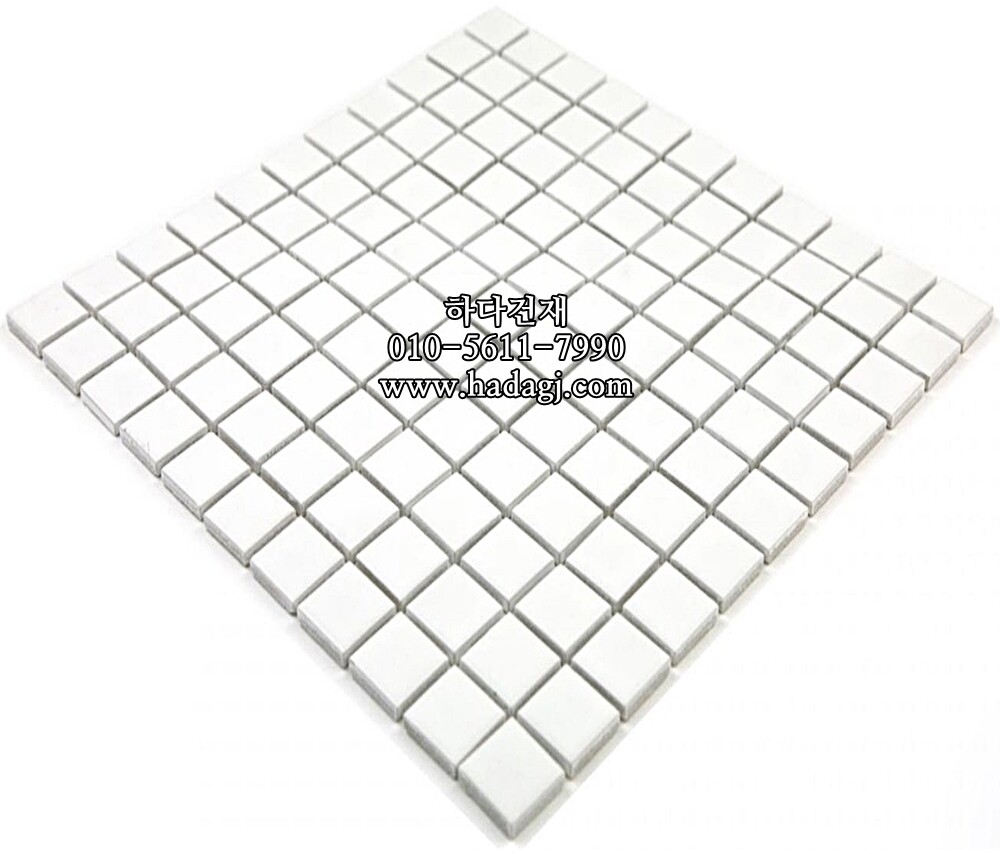 정각 모자이크타일 25x25x6T 화이트 무광 / 하다건재