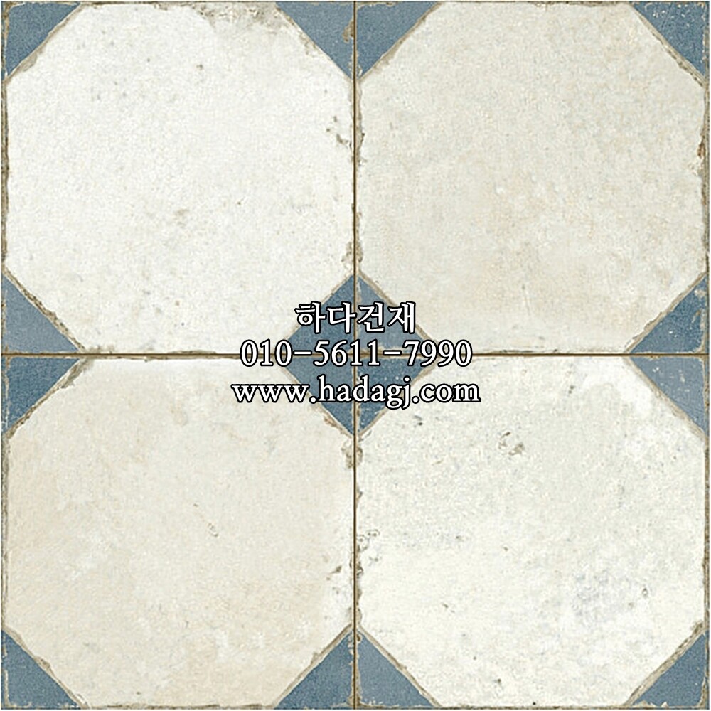 패턴 세라믹타일 450x450X9.5T FS YARD BLUE / 하다건재 스페인타일