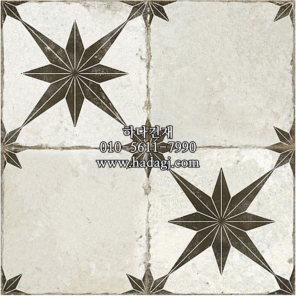 패턴 세라믹타일 FS STAR ARA BLACK 450x450X9.5T / 하다건재 스페인타일