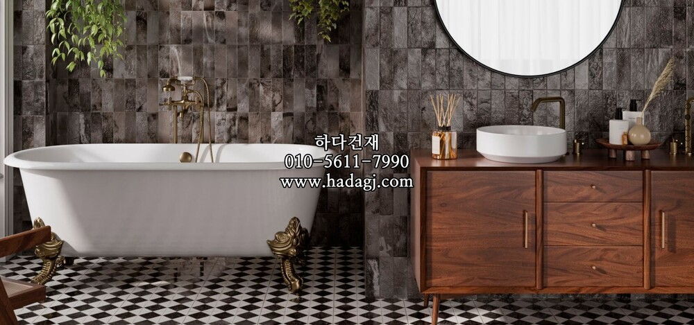 패턴 세라믹타일 FS ARLES BLACK LT 330x330X9.5T / 하다건재 스페인타일