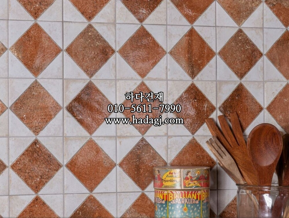패턴 세라믹타일 FS ARLES BROWN LT 330x330X9.5T / 하다건재 스페인타일